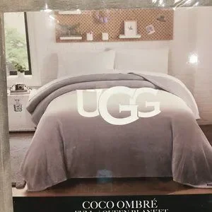 NIP UGG COCO Ombre Full Queen Blanket Gray 68 x90